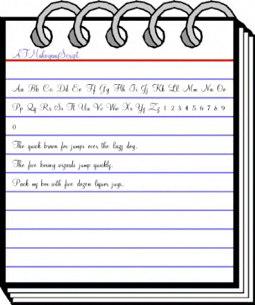 ATMahoganyScript Regular animated font preview