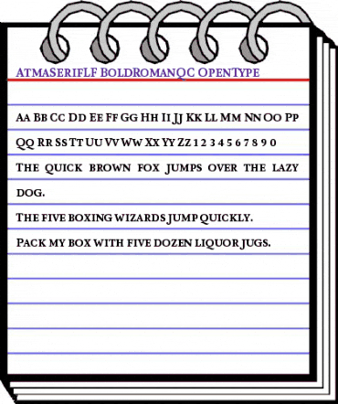 AtmaSerifLF-BoldRomanQC Regular animated font preview