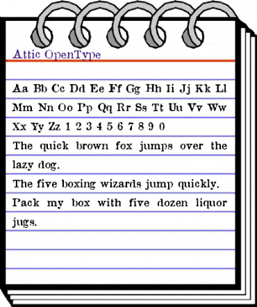 AtticAntique Regular animated font preview