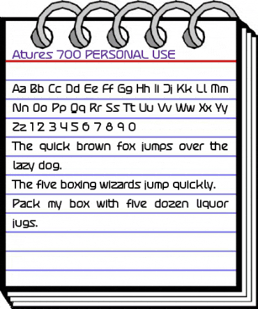 Atures 700 PERSONAL USE ONLY Regular animated font preview