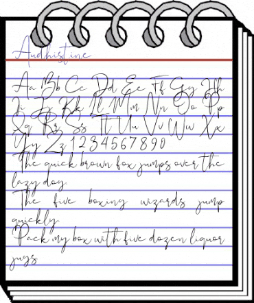 Audhistine Regular animated font preview