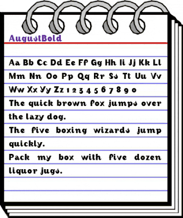 AugustBold Regular animated font preview