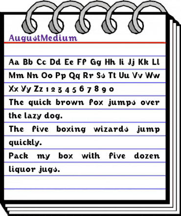 AugustMedium Regular animated font preview