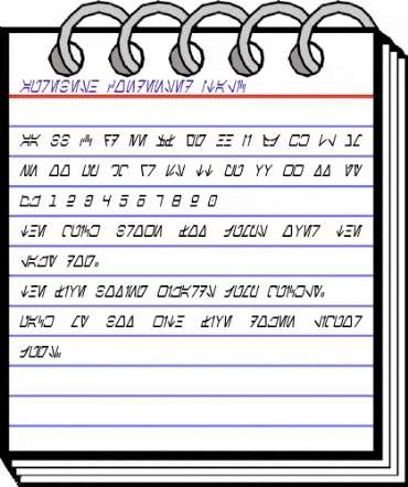 Aurebesh Condensed Italic animated font preview