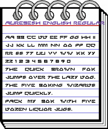 Aurebesh_english Regular animated font preview