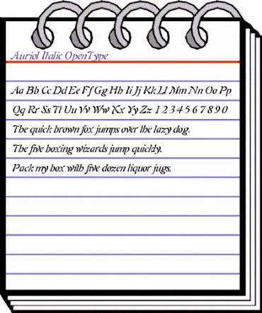 Auriol Italic animated font preview