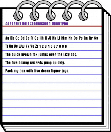 Aurora Bold Condensed animated font preview