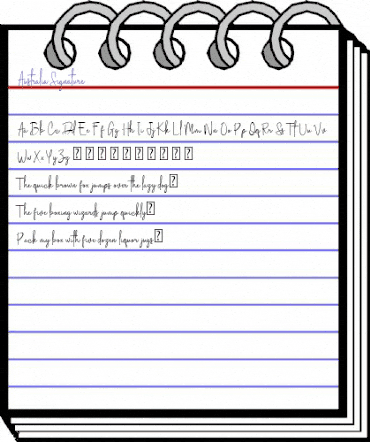 Australia Signature Regular animated font preview