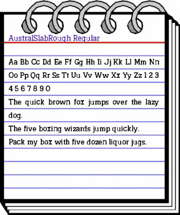 Austral Slab Rough Regular animated font preview