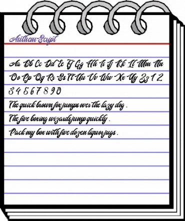 Authem Script Regular animated font preview