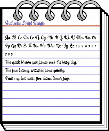 Authentic Script Rough Regular animated font preview