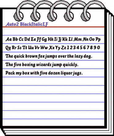 Auto 2 Black Italic LF animated font preview