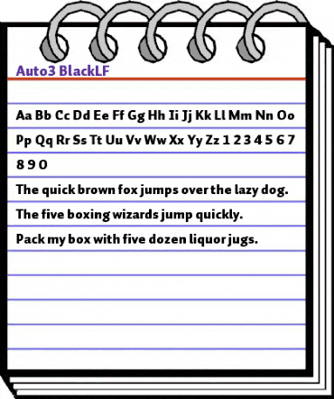 Auto 3 Black LF animated font preview