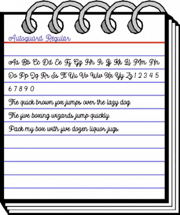 Autoguard Regular animated font preview
