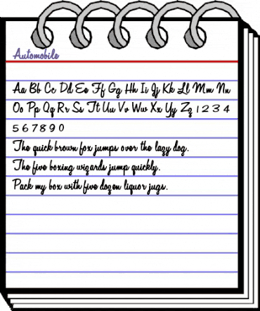 Automobile Regular animated font preview