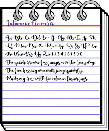 Autumn in November Regular animated font preview Autumn in November Regular animated font preview