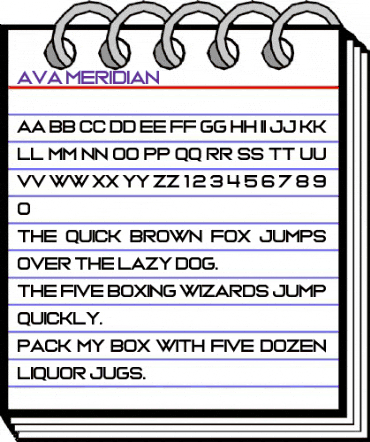 Ava Meridian Regular animated font preview