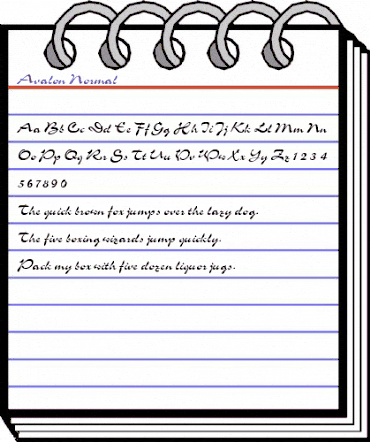 Avalon Normal Regular animated font preview
