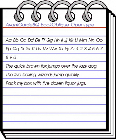 Avant Garde BQ Regular animated font preview