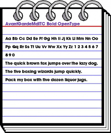 AvantGardeMdITC Bold animated font preview