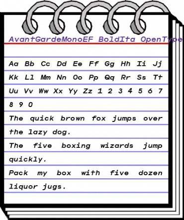 AvantGardeMonoEF BoldIta animated font preview