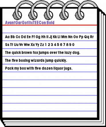 AvantGarGotItcTEECon Bold animated font preview