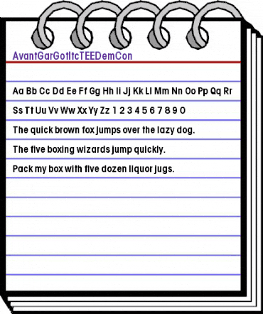 AvantGarGotItcTEEDemCon Regular animated font preview