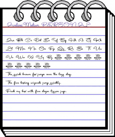 Avelana Medi PERSONAL USE Regular animated font preview