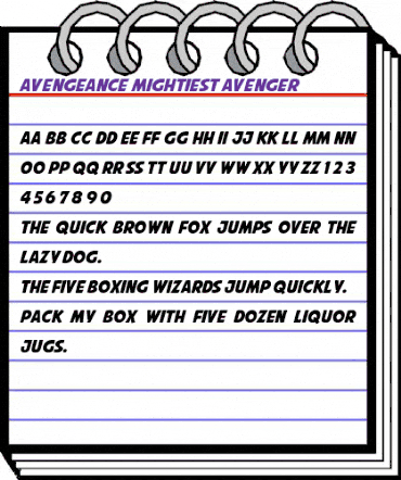 Avengeance Mightiest Avenger Regular animated font preview
