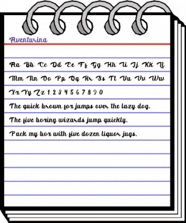 Aventurina Regular animated font preview