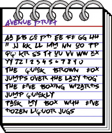 Avenue Drift Regular animated font preview