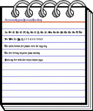 Avestrava Regular Personal Use Only Regular animated font preview