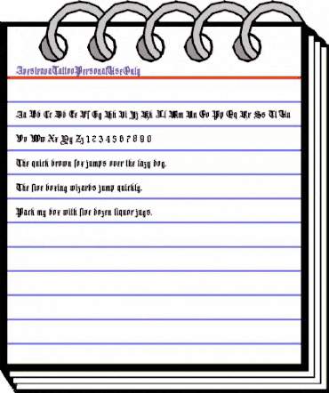 Avestrava Personal Use Only Tattoo animated font preview