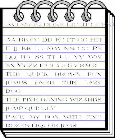 AvianoDidone Light animated font preview