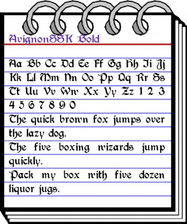 AvignonSSK Bold animated font preview