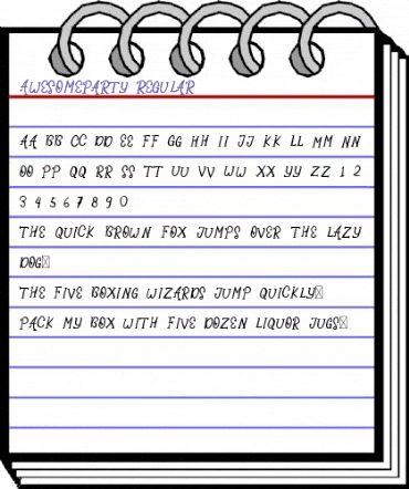 Awesome Party Regular animated font preview