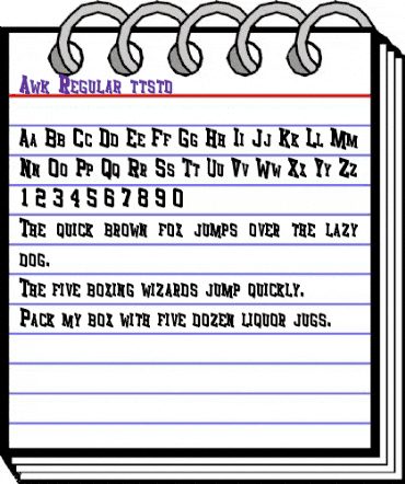 Awk Regular animated font preview
