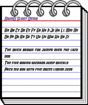 AwmU Slant Demo Regular animated font preview AwmU Slant Demo Regular animated font preview