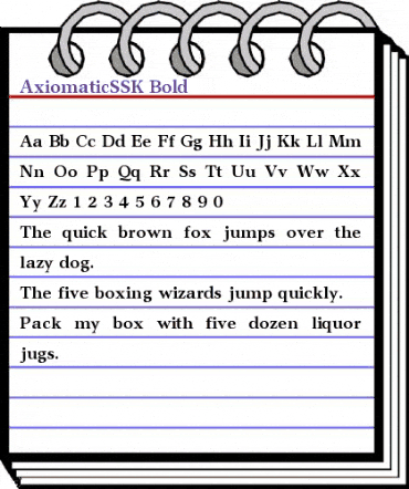 AxiomaticSSK Bold animated font preview