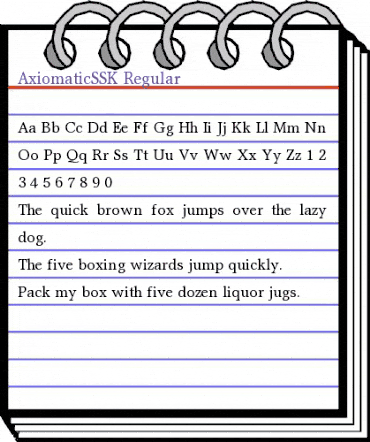 AxiomaticSSK Regular animated font preview