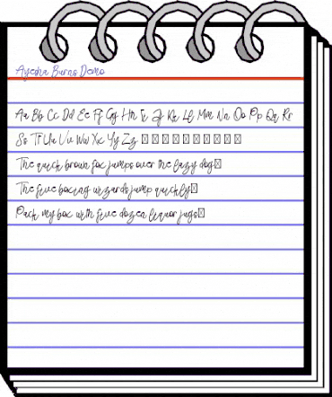 Ayesha Burns Demo Regular animated font preview