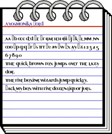 Ayosmonika Bold animated font preview