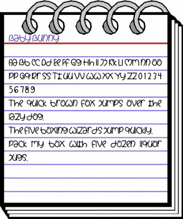 Baby Bunny Regular animated font preview