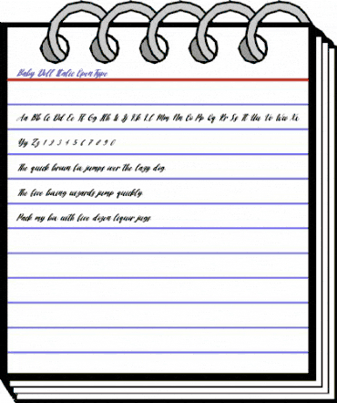 Baby Doll Italic Regular animated font preview Baby Doll Italic Regular animated font preview