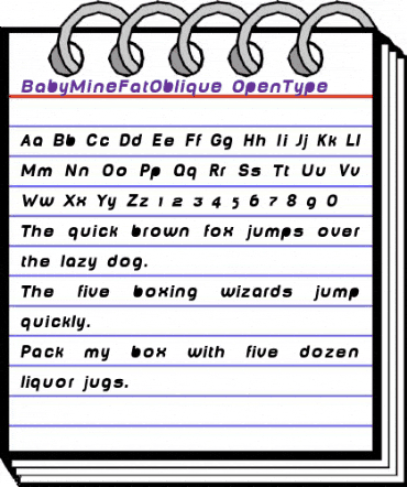 BabyMine FatOblique animated font preview BabyMine FatOblique animated font preview