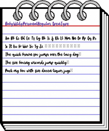 Baby Wildy Personal Regular animated font preview Baby Wildy Personal Regular animated font preview