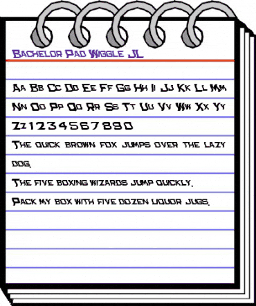 Bachelor Pad Wiggle JL Regular animated font preview