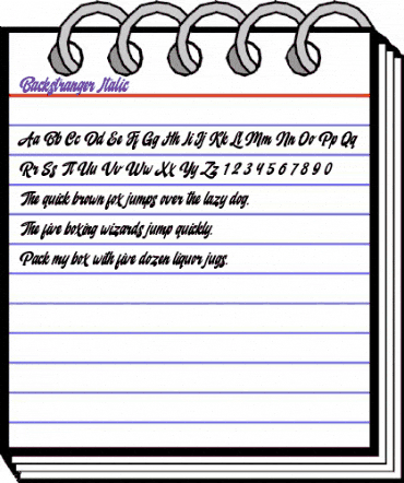 Backstranger Italic animated font preview