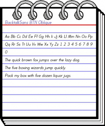 BacktalkSans BTN Oblique animated font preview BacktalkSans BTN Oblique animated font preview