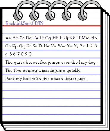 BacktalkSerif BTN Regular animated font preview